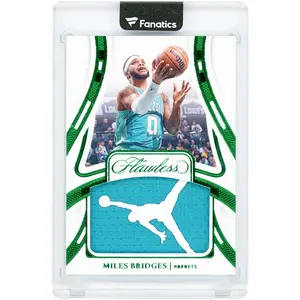 Miles Bridges Charlotte Hornets 2023-24 Panini Flawless Emerald Game Used Jumpman Logo 2 Color Relic #PAT-MLB #4/5 Card - Fanatics Authentic Certified