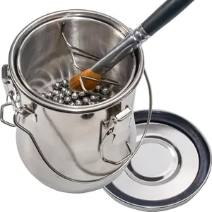 Airtight Stainless Steel Paint Brush Washer, Brush Cleaner for Oil Painting Acrylic with Cleaning Beads and Wringer