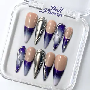 NailPhoria LUXE SCORPIO - Handmade Press-On Nails | Reusable, Salon-Quality, Long-Lasting, Glossy Design