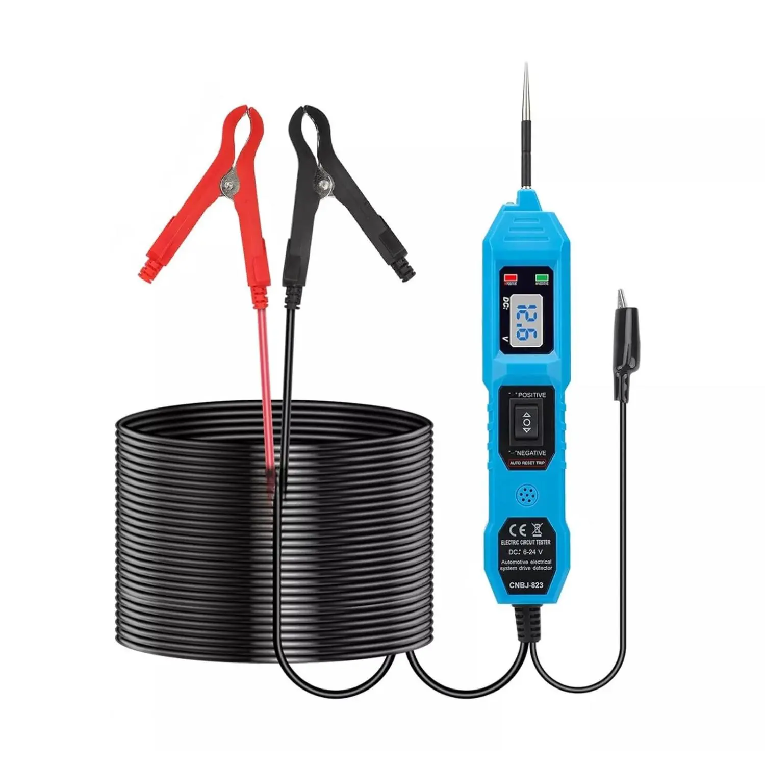 3.5-36V DC Automotive Circuit Tester with LCD Display, Dual-Color Polarity Indicator, Illuminating Lights, Fuse Checker, Short Circuit Finder, Relay Tester, Power Probe - Cable Testing Tool for Cars, Trucks, Trailers, Fuse Tester