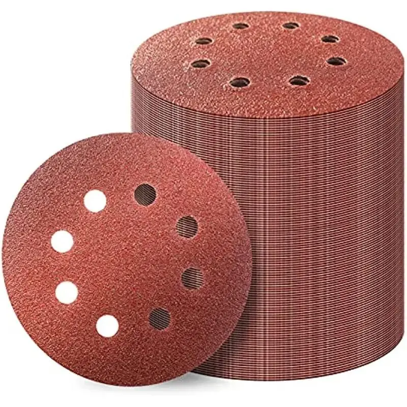 Random Orbital Sander Sanding Discs, Alumina, 5 Inch 8 Holes for Random Track Sander, Durable Sanding Discs, Metal Rust Removal, Wall Polishing, Built to Last, Abrasive Product Accessories, Tool Accessories, Heavy Duty, Construction Tools, Sandpaper