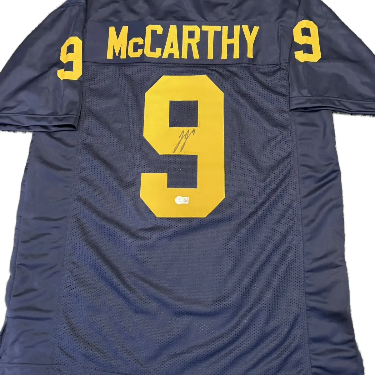 Autographed JJ McCarthy Michigan Blue Jersey with Beckett COA