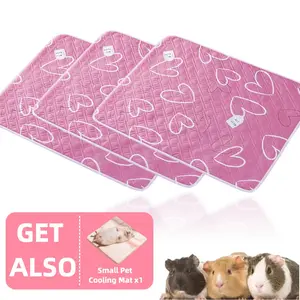 3 Pack Guinea Pig Cage Liners, Washable Bedding, 27.6x19.7 Inch, Reusable Waterproof Pee Pads, Anti Slip Mat for Rabbits, Hamsters, Rats, Hamster Cage Habitat