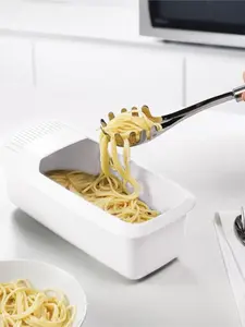 Microwave Pasta & Noodle Cooker with Strainer – Eco-Friendly Plastic Spaghetti Maker & Vegetable Steamer
