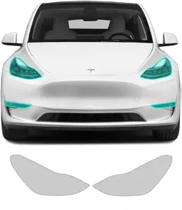 NCEOWRUP-6-for Tesla Model Y 2020-2024 TPU PPF HD Clear Paint Protective Film Custom Fit Anti Scratch Self Healing Shield Guard Tesla Finishing Accessories for Headlight Fog Light