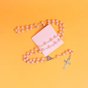 Rosary Beads Catholic for Women - Confirmation Gifts for Teenage Girl Artificial Pearls Beads Rosary with Metal Coating & Elegant Storage Box Perfect Gift for Women