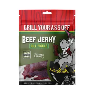 Grill Your Ass Off Dill Pickle Beef Jerky - Bold & Tangy Meat Snack - Zesty Pickle Flavor - High-Protein Snack - Veteran Owned