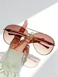 Women's Fashion Metal Frog Sunglasses Uv400 Protection Outdoor Travel Driving Shades Retro High-End Style Trendy Beach Eyewear