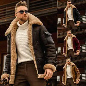 Winter Jacket Mens Military Fleece Jacket Warm Coats with Fur Collar Army Tactical Design(gift)