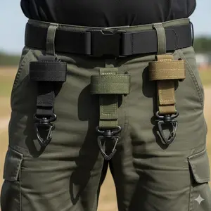 Durable Adjustable Outdoor Safety Lock Carabiner for Leash, Hiking Climbing Camping | Nylon Anti-Loss Gear Clip | Adventure Tools Storage Solution, Portable Multi-Function Rope Hook for Travel Backpack