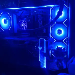 DIYPC ARGB-N3-BK Black USB3.0/ Type C Tempered Glass ATX Gaming Computer Case w/ 3 x Tempered Glass Panel and 4 x ARGB PWM Fans (Pre-Installed). Support  BTF Back Plug MB