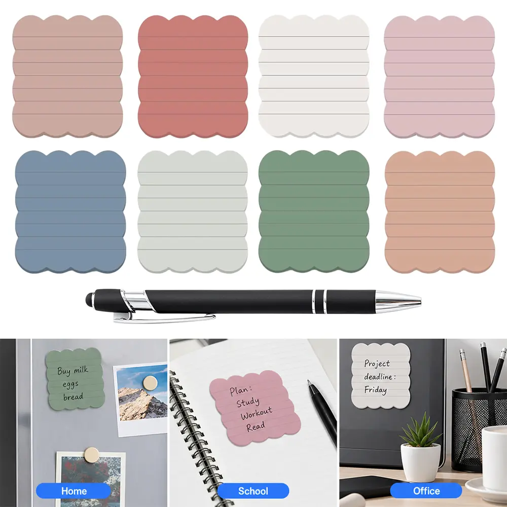 8+1 Set Self-Adhesive Reminder Labels, Includes Pen - Sewing Haberdashery Accessory for Home/Office, Ideal for Notebook Marking, Accounting Notes