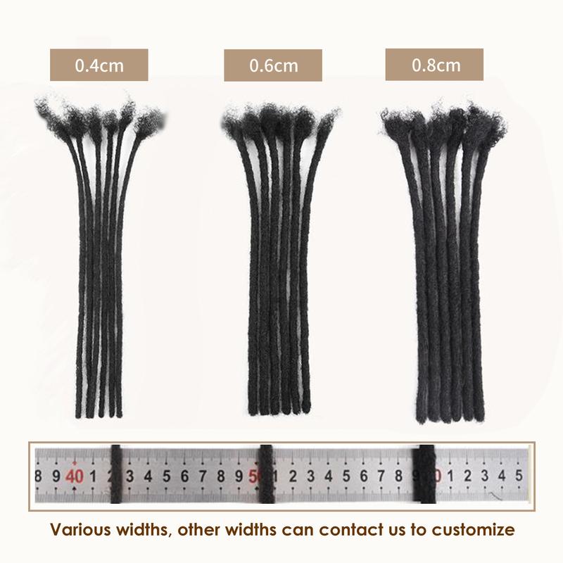 CCLG  Loc extension 100% Human Hair Handmade Dreadlock Extensions | Dyeable & Bleachable | 0.4-0.8cm Width | 4-12 Inches | Perfect for locrepair add Length & Thickness Boost locjourney basic style