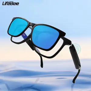 LIFEBEE Smart Wireless Audio Glasses, Cyber Smart Bluetooth-compatible Glasses, Anti-blue Light Sunglasses Lens Kit for Outdoor Sports Driving, Cyber Electronic Gadget