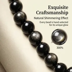 Natural Silver Obsidian & Crystal Bracelet Silver Obsidian & Crystal Healing Bracelet  |  Stone of Protection, Reflection & Inner Clarity The silver flash catches light like a mirror — mysterious, powerful, and endlessly captivating to look at.