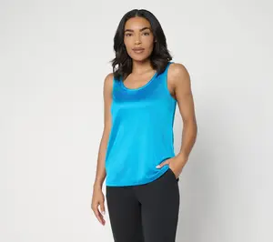 BEAUTIFUL by Lawrence Zarian Scoop Neck Satin Knit Tank Top