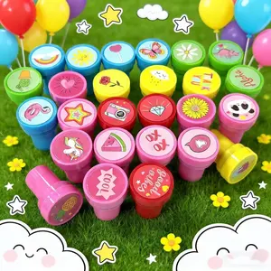 Children's Assorted Stamp Set - 26 self-inking stamps featuring 26 different designs, perfect for birthday party favors, carnival prizes, school stamps, gift bags, Halloween, and Christmas (party and holiday stamps)