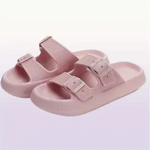1 Pair Women’s Solid Color Buckle Slides,Soft Non-Slip Flat Sandal Footwear for Indoor Outdoor Use,Adjustable Wide Band Shower Shoes,Girl Slippers Women Summer 2025 Flipflop Pedal Stylish Active Lightweight slippers women
