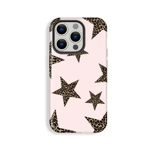 Leopard Print Star Pattern, Suitable for IPhone17 Pro Max, 17Pro, 16Pro, 15, 14, 13, 12. Beautiful Phone Case |     Shockproof Protective Case |     Smart Phone Case, A Gift for Girls and Boys, Cover, Accessories