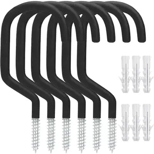 6 Pack Heavy Duty Garage Bike Storage and Utility Hooks-5.7 Inches for Garage Wall and Ceiling-Garage Hooks for Hanging Bicycle,Hose,Cords,and Garden Tools