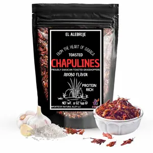Alebrixes | Chapulines From Oaxaca 17 oz (500 g) Enchilados |  Premium Toasted Edible Grasshoppers- Marinated Spicy Flavor - Always Fresh & Delicious Mexican Snack.