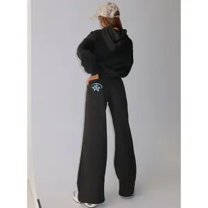 Princess Polly Stargirl Wide Leg Sweat Pants Charcoal