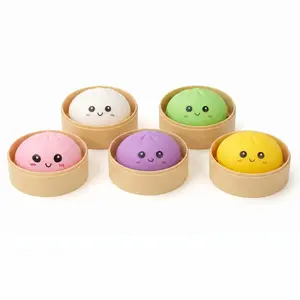 Stock Up Deals Big Dumpling Squishy - Cute Food Character Fidget ToyI Perfect Easter Gift for Kids & Adults | Stress Relief Sensory Play| Blind Box Surprise with Rare Styles | Soft TPR Safe Material