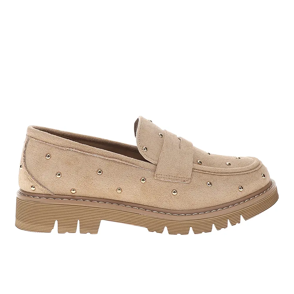 Corkys Womens Stud Muffin Studded Slip On Loafers Casual - Beige