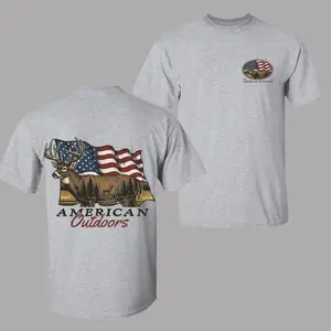 American Deer Graphic T-Shirt, Patriotic US Flag Buck Tee, Outdoor Hunting Style Shirt, Nature Graphic Tee, Casual Mens T-Shirt,hunting style t shirt,outdoor deer shirt,deer flag graphic tee.