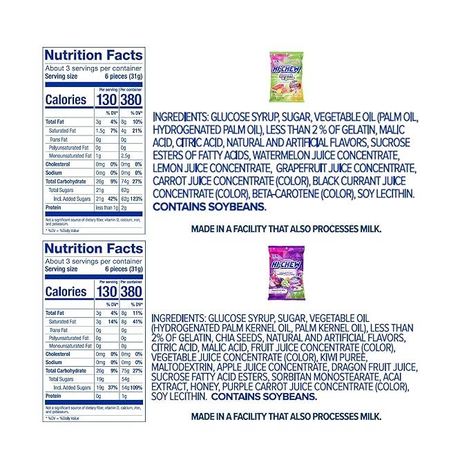 HI-CHEW Variety Mix, Pack of 8 Bags - 22 Flavors Including Dessert Mix - Unique Fun Soft & Chewy Candy - Immensely Juicy Fruity Candy Flavors