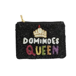 Ladies Dominos Queen Themed Beaded Coin Purse