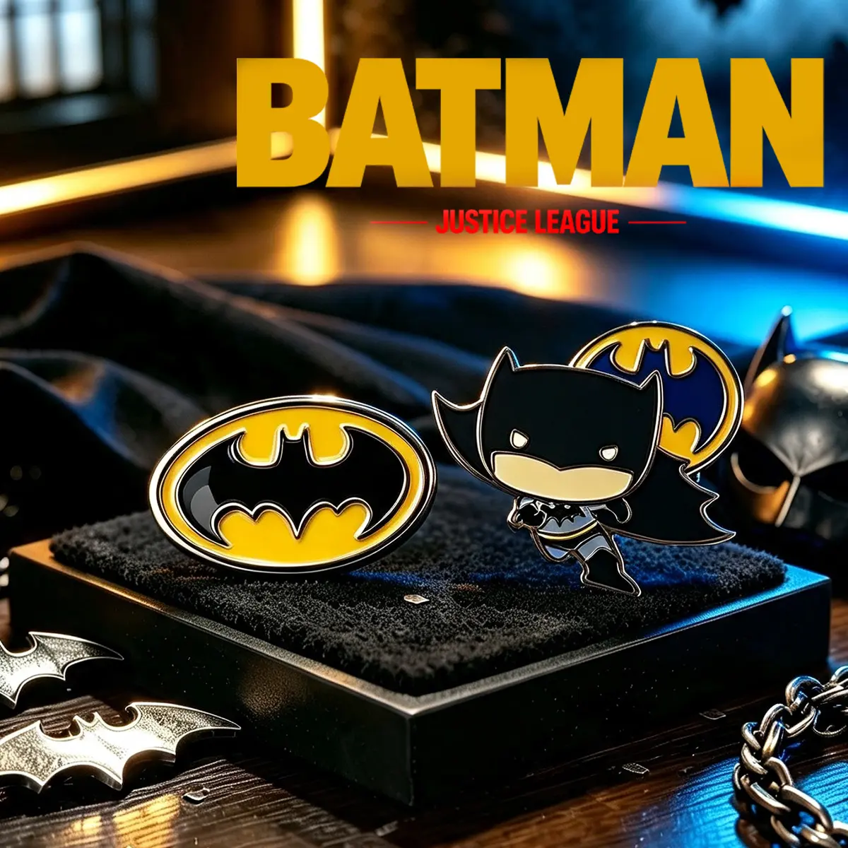 Batman Enamel Pin Badge Set Justice League Official Collectible Car Accessories Superhero Brooch for Car Interior Backpack Jacket Hat Decor