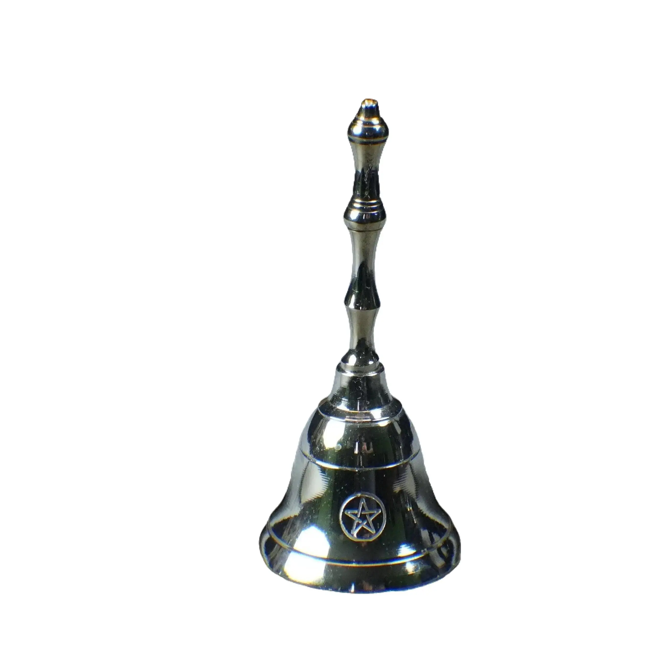 Brass Altar Bell with Pentacle - 5-Inch Ritual Bell for Clearing & Invocation - Decorative Religious Ornament for Sacred Space Centering Protection Spiritual Practices