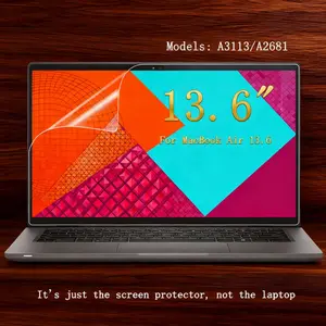 2PCS 13.6Inch Screen Protector for Apple MacBook Air 2022-2025 M2 M3 M4 A2681 A3113 A3240 PET Anti Glare Scratch Fingerprint