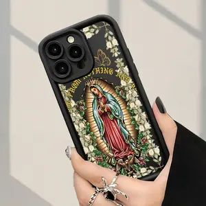 Phone case: Creative Our Lady of Guadalupe Pattern Fashionable and Popular Shock-Proof Anti-Fingerprint Full Coverage Thick Protective Phone Soft Case Compatible with iPhone 17/8/11/12/13/14/15/16/16Pro/Plus/16Promax/X/Xs Max/Xr/12/13, Accessories, Smartp