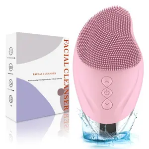 Electric Face Cleansing Brush, Facial Pore Cleaner, 3-In-1 Facial Massager Lifting, Home Beauty Silicone Heating, USB Rechargeable Waterproof, Unisex