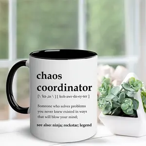 Chaos Coordinator Mug, Portable Coffee Mugs 11 Oz, Boss Lady Gifts for Women, Unique Gifts for Women, Cool Gifts for Coworkers, Funny Gift Mug