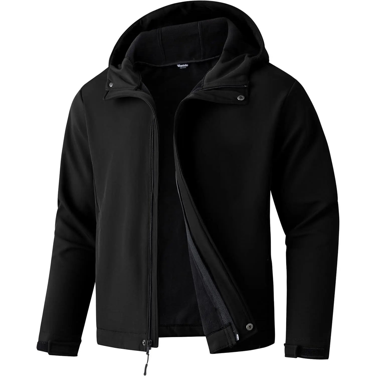 wantdo Men's Big and Tall Softshell Jacket Fleece Lined Winter Coat Hooded Waterproof Windbreaker Jackets