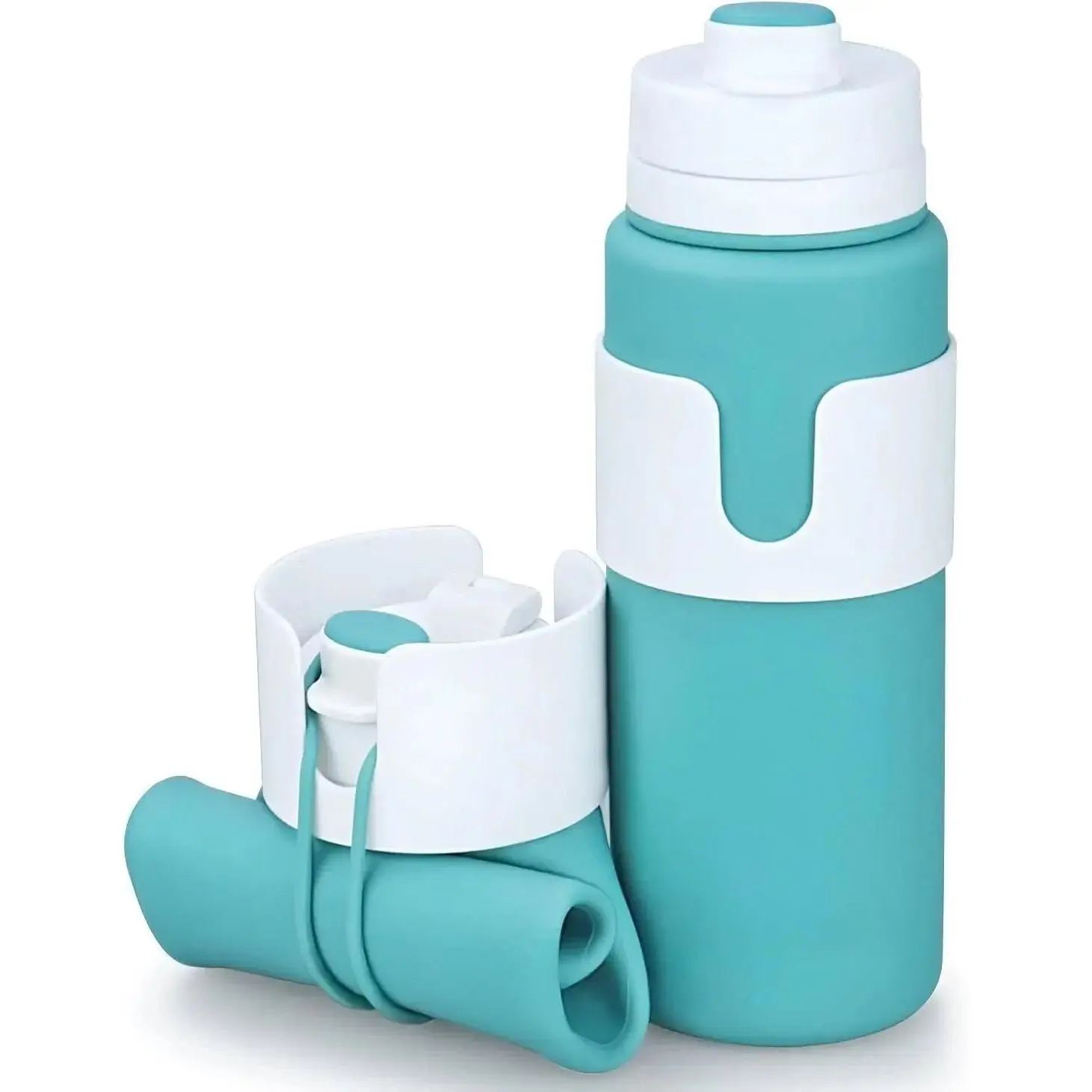 Collapsible Water Bottle, BPA Free 26oz Foldable Water Bottle for Travel Sports, Leak-Proof Spill-Proof Portable Water Bottles with Carabiner, Lightweight