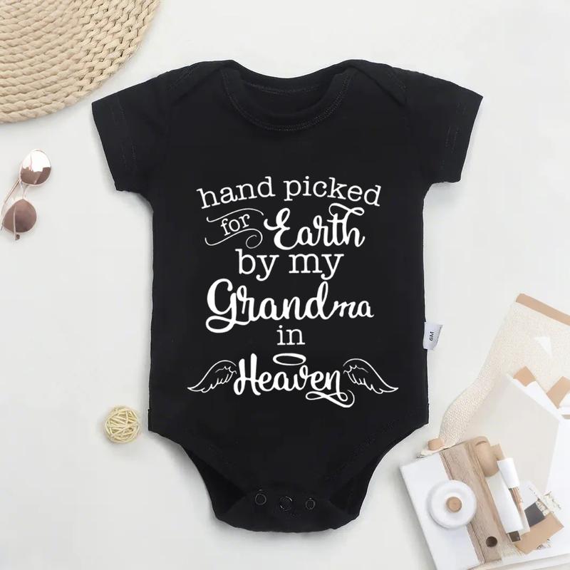 100% Cotton Baby Onesies Hand Picked For Earth By My Grandpa or Grandma In Heaven Letter Print Soft Versatile Round Neck Baby Onesies 100% Cotton Baby Onesies Hand Picked For Earth By My Grandpa or Grandma In Heaven Letter Print Soft Versatile Round Neck Baby Onesies