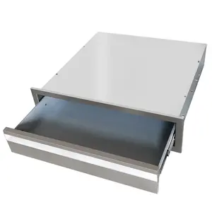 【GARVEE】24 x 6.5 Inch Outdoor Kitchen Drawers, Stainless Steel SingleLayer Access BBQ Drawers with Flush Mount Handle, 24 x 6.5 x 23 Inch