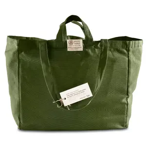 Pure Mitti - Multi-Pouch Cotton Grocery Eco Bag - Sage Green Color