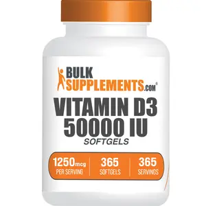 BulkSupplements - Vitamin D3 Softgels - Cognitive Support - Bone Health - 365  Softgels - 1250mcg per Serving