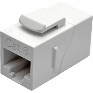 Tripp Lite Series Cat6 Straight-Through Modular In-Line Snap-In Coupler (RJ45 F/F), White, TAA