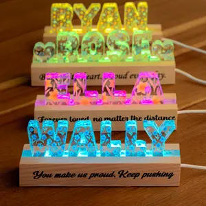 Shovavas Custom Name Letter Lamp with Flower Light Personalized Desk Lamp for Nursery Kids Room or Bedroom Unique Acrylic Name Sign Bedside Night Light Gift for Daughter Baby Shower or Home Decor Accent