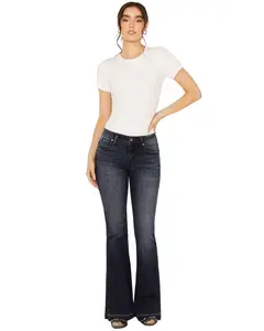 Shyanne Women's Foxtail Mid Rise Relaxed Hem Stretch Bootcut Jeans - Swfa23j10-Dkw