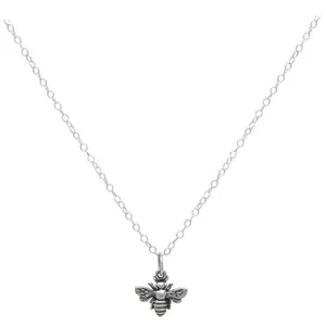 3D Bumblebee Charm Sterling Silver Necklace - Bee Pendant