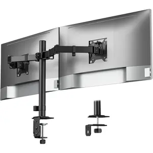 Heavy Duty   Stand for 17-32" Monitors,  Desk Mount with 22 lbs per Arm, Fully Adjustable Articulating  Arm with Clamp & Grommet Base, VESA 75x75/100x100