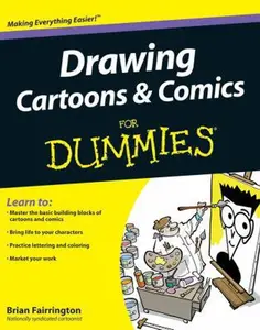 USED-Drawing Cartoons and Comics For Dummies by Brian Fairrington (Paperback)