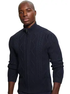 GUESS Male Eco Luis Cable-Knit Cardigan